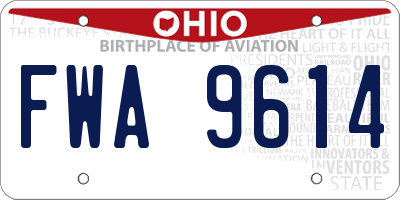 OH license plate FWA9614