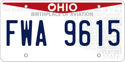 OH license plate FWA9615