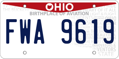 OH license plate FWA9619