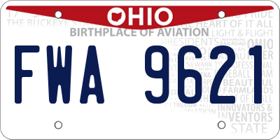 OH license plate FWA9621