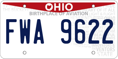 OH license plate FWA9622