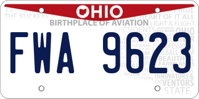 OH license plate FWA9623