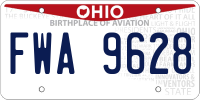 OH license plate FWA9628