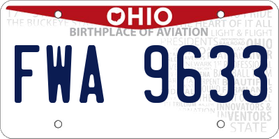 OH license plate FWA9633