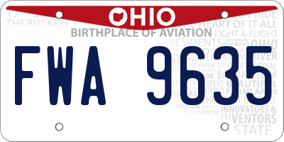 OH license plate FWA9635