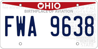 OH license plate FWA9638