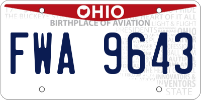 OH license plate FWA9643