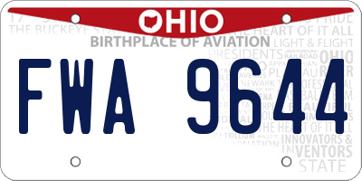 OH license plate FWA9644