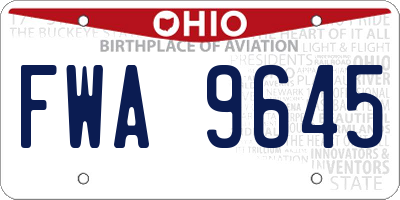 OH license plate FWA9645