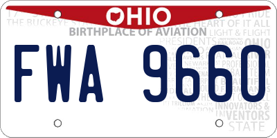 OH license plate FWA9660