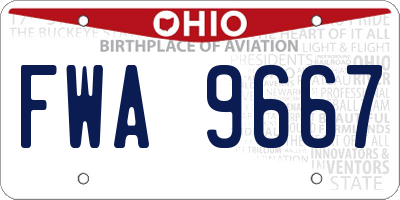 OH license plate FWA9667