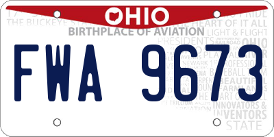 OH license plate FWA9673