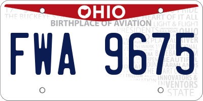 OH license plate FWA9675