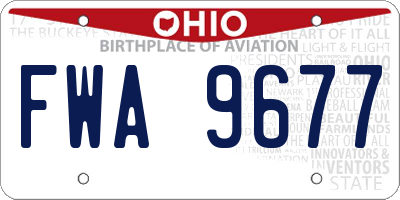 OH license plate FWA9677