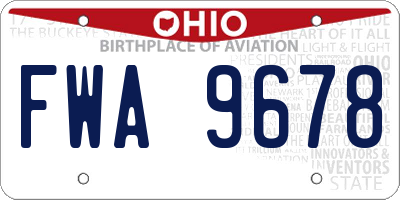 OH license plate FWA9678