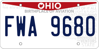 OH license plate FWA9680