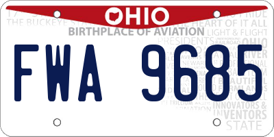 OH license plate FWA9685