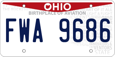 OH license plate FWA9686