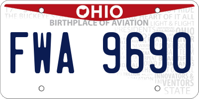 OH license plate FWA9690