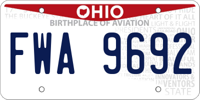 OH license plate FWA9692