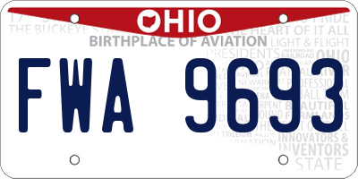 OH license plate FWA9693