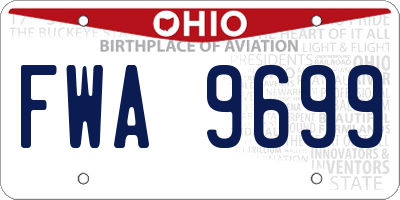 OH license plate FWA9699