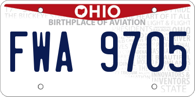 OH license plate FWA9705