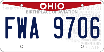 OH license plate FWA9706