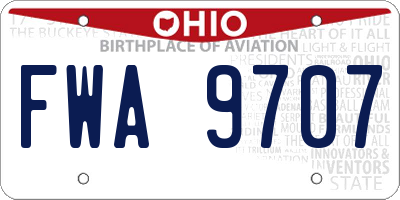 OH license plate FWA9707