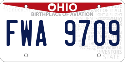 OH license plate FWA9709