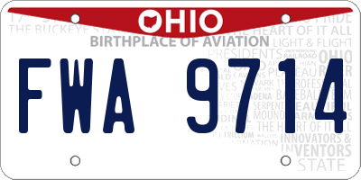 OH license plate FWA9714