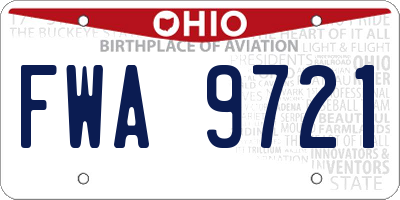 OH license plate FWA9721