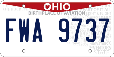 OH license plate FWA9737