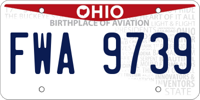 OH license plate FWA9739