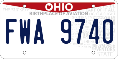 OH license plate FWA9740