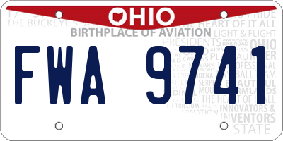OH license plate FWA9741