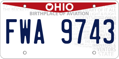 OH license plate FWA9743