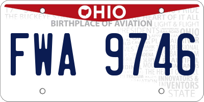 OH license plate FWA9746