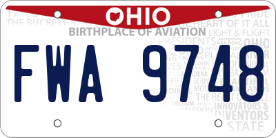 OH license plate FWA9748