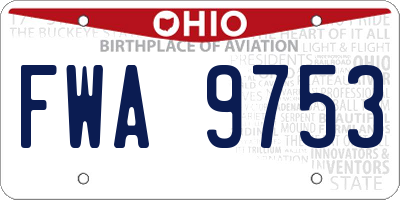 OH license plate FWA9753