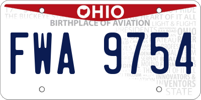 OH license plate FWA9754