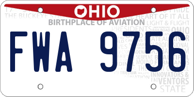 OH license plate FWA9756