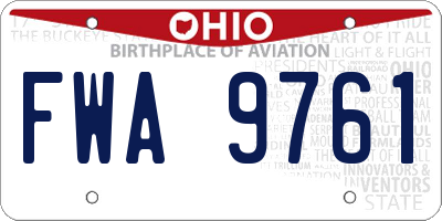 OH license plate FWA9761