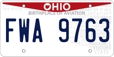 OH license plate FWA9763
