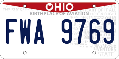 OH license plate FWA9769