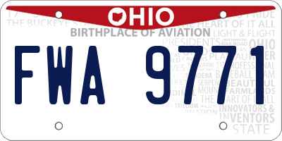 OH license plate FWA9771