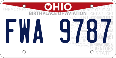 OH license plate FWA9787