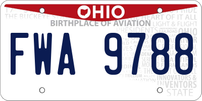 OH license plate FWA9788