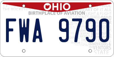 OH license plate FWA9790