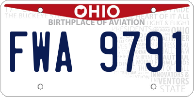 OH license plate FWA9791